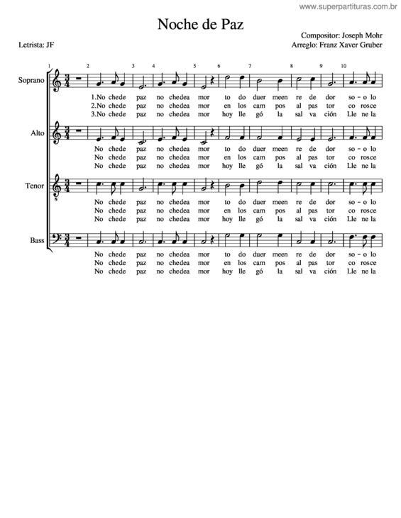 Partitura da música Noche De Paz v.41