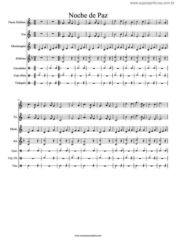 Partitura da música Noche De Paz v.42