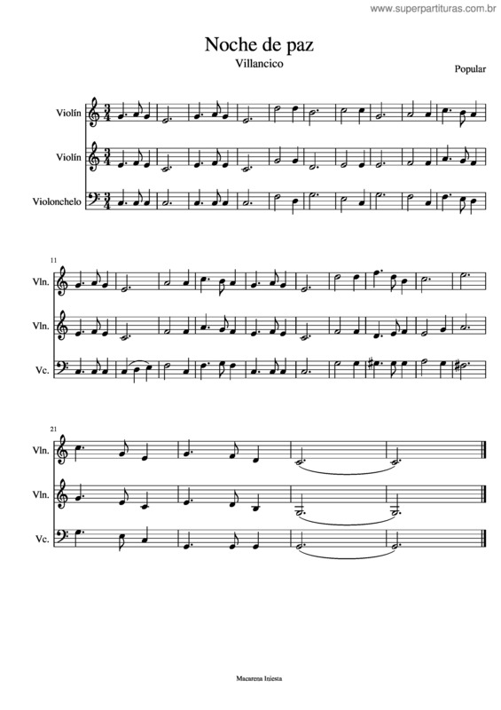 Partitura da música Noche De Paz v.5