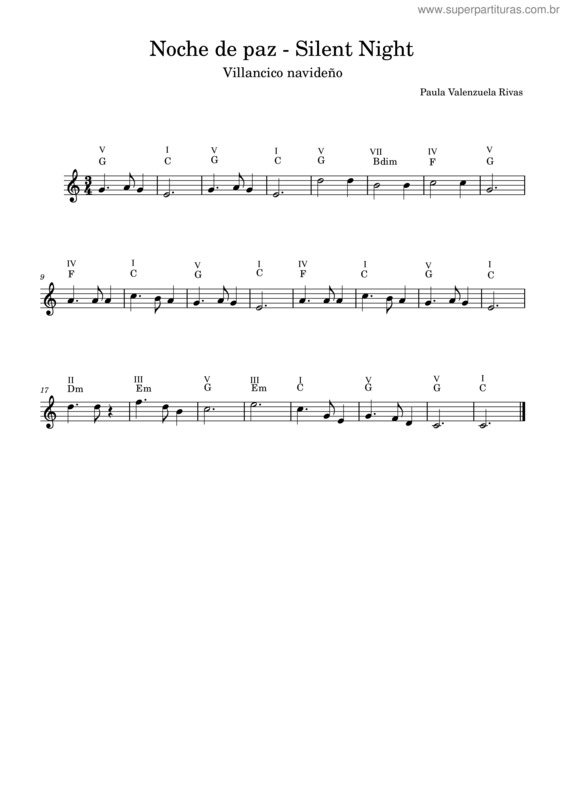 Partitura da música Noche De Paz v.55