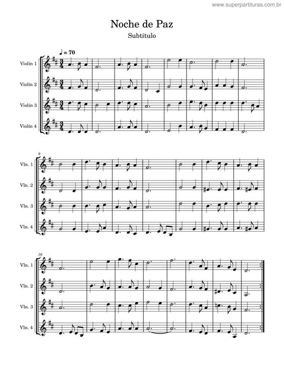 Partitura da música Noche De Paz v.56