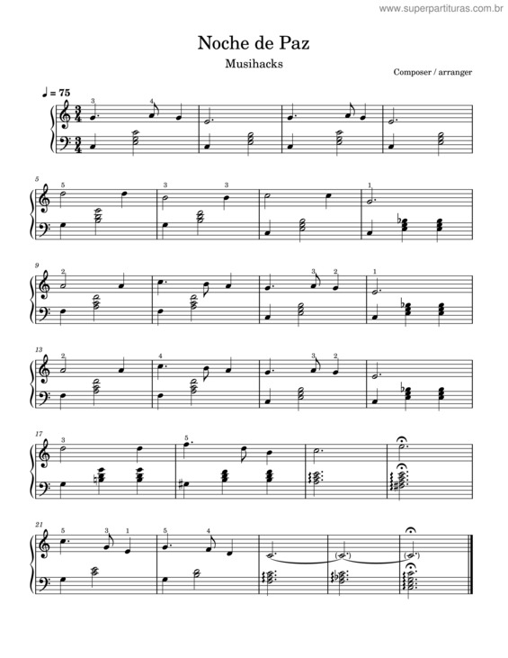 Partitura da música Noche De Paz v.64