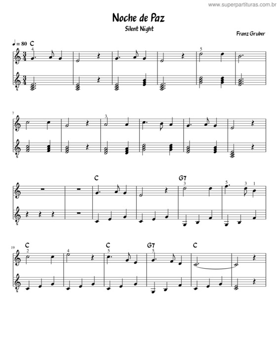 Partitura da música Noche De Paz v.67