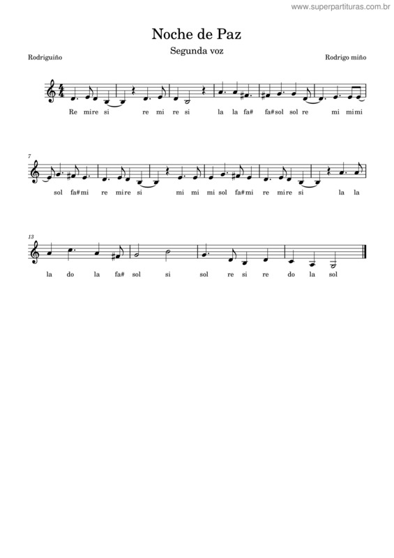 Partitura da música Noche De Paz v.70