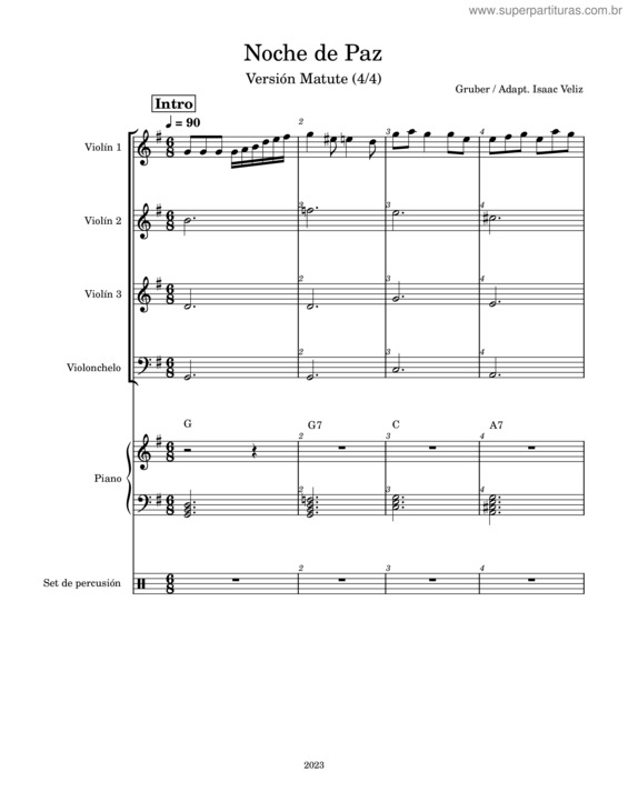 Partitura da música Noche De Paz Version Matute 4/4