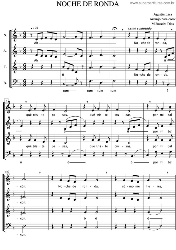 Partitura da música Noche De Ronda v.2