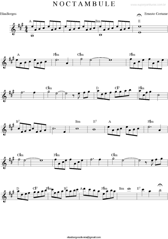 Partitura da música Noctambule