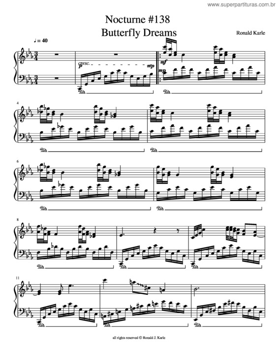 Partitura da música Nocturne #138 Butterfly Dreams