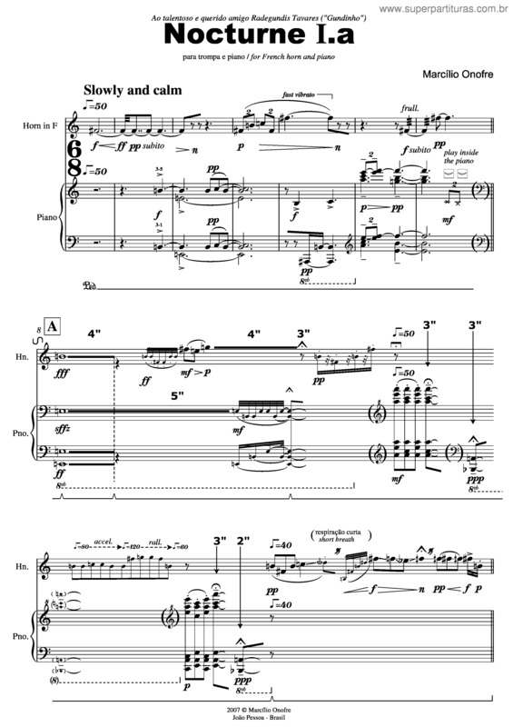 Partitura da música Nocturne I.a