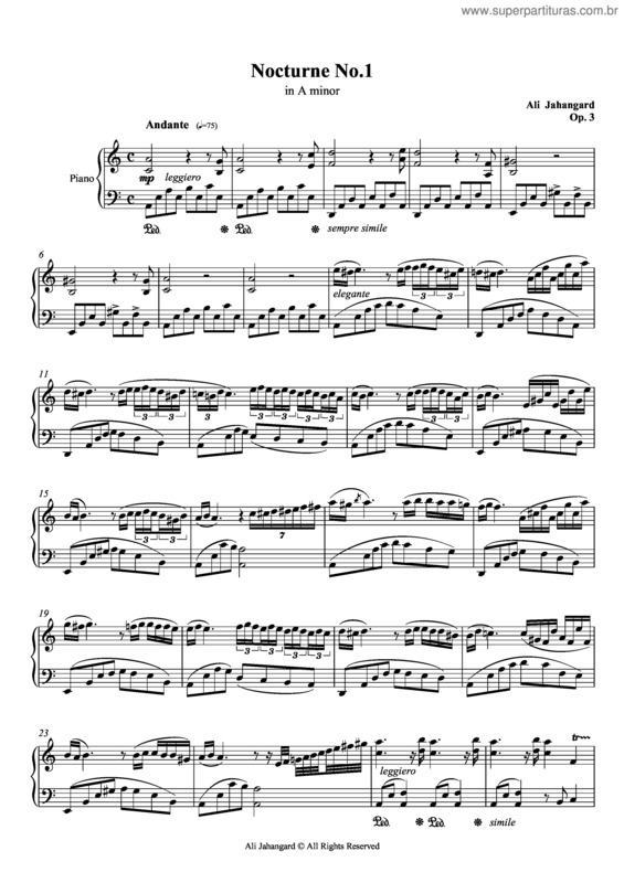 Partitura da música Nocturne No.1 - Op.3