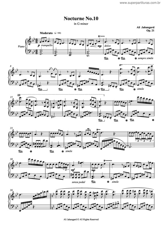 Partitura da música Nocturne No.10 - Op.21