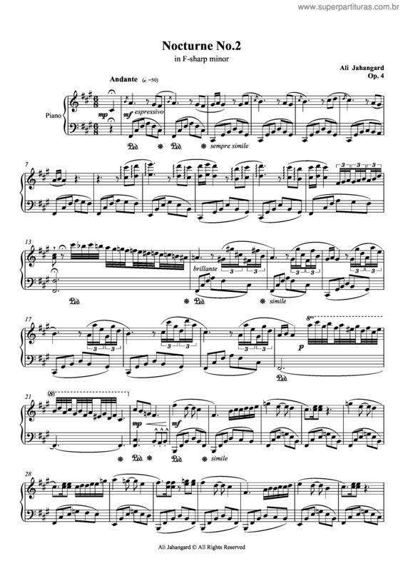 Partitura da música Nocturne No.2 - Op.4