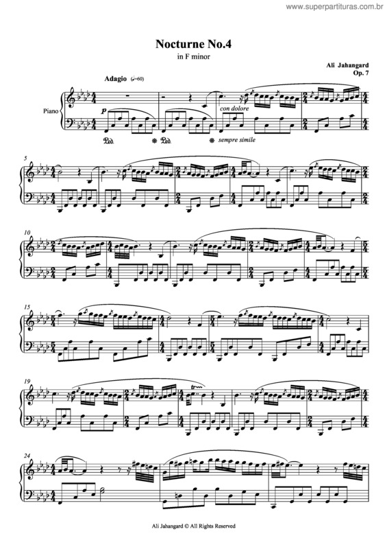 Partitura da música Nocturne No.4 - Op.7