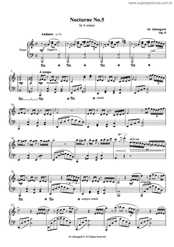 Partitura da música Nocturne No.5 - Op.8