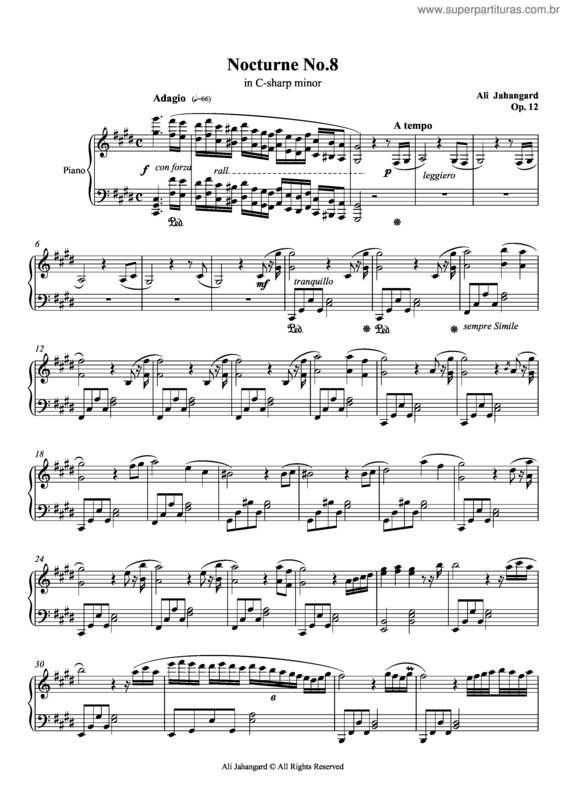 Partitura da música Nocturne No.8 - Op.12