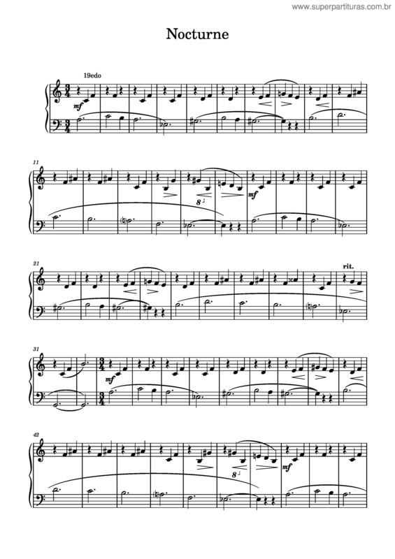 Partitura da música Nocturne v.8