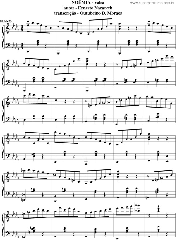 Partitura da música Noemia