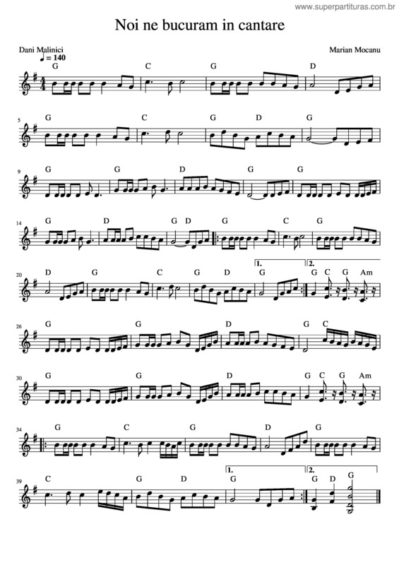 Partitura da música Noi_Ne_Bucuram_Varianta_Incepatori