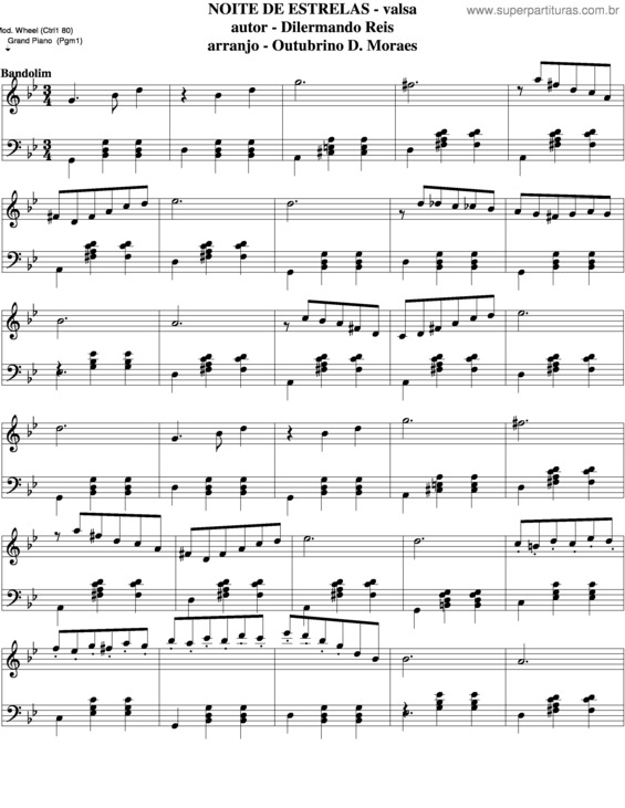 Partitura da música Noite De Estrelas v.3