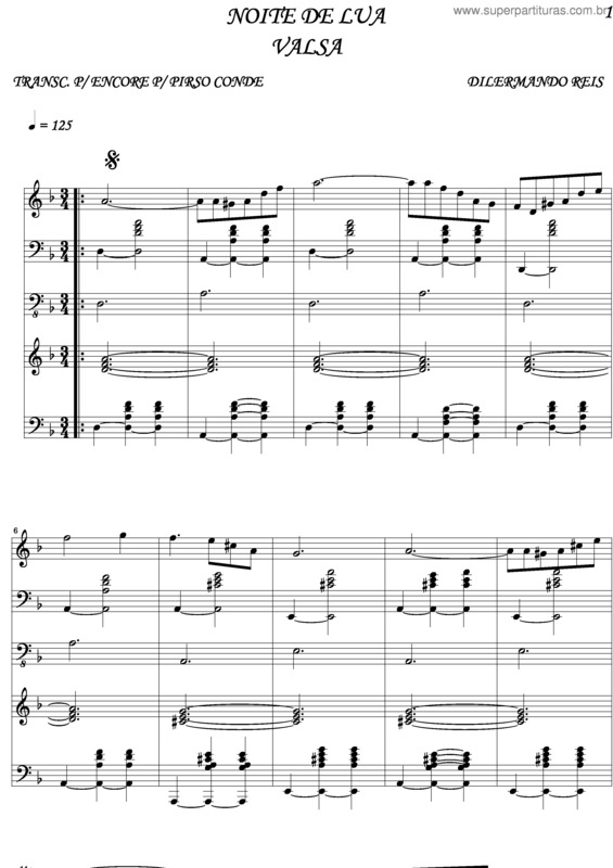 Partitura da música Noite De Lua v.2