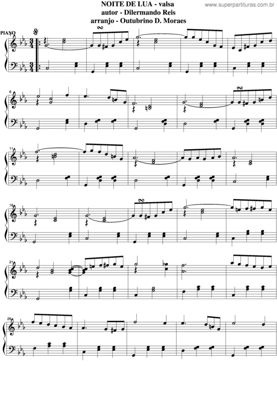 Partitura da música Noite De Lua v.6