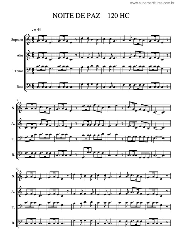 Partitura da música Noite De Paz 120 Hc