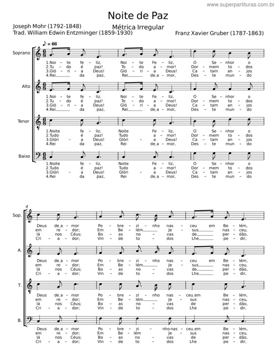 Partitura da música Noite De Paz Orquestra – Joseph Mohr