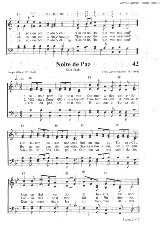 Partitura da música Noite De Paz v.3