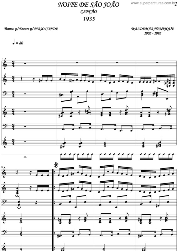 Partitura da música Noite De São João v.3
