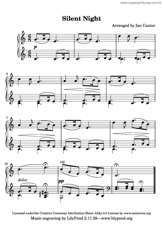 Partitura da música Noite Feliz v.12