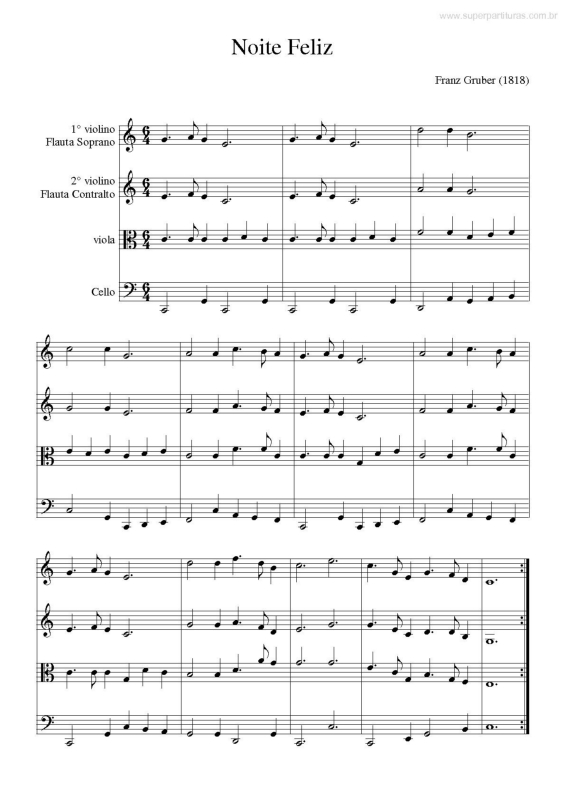 Partitura da música Noite Feliz v.3