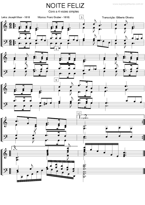 Partitura da música Noite Feliz v.4