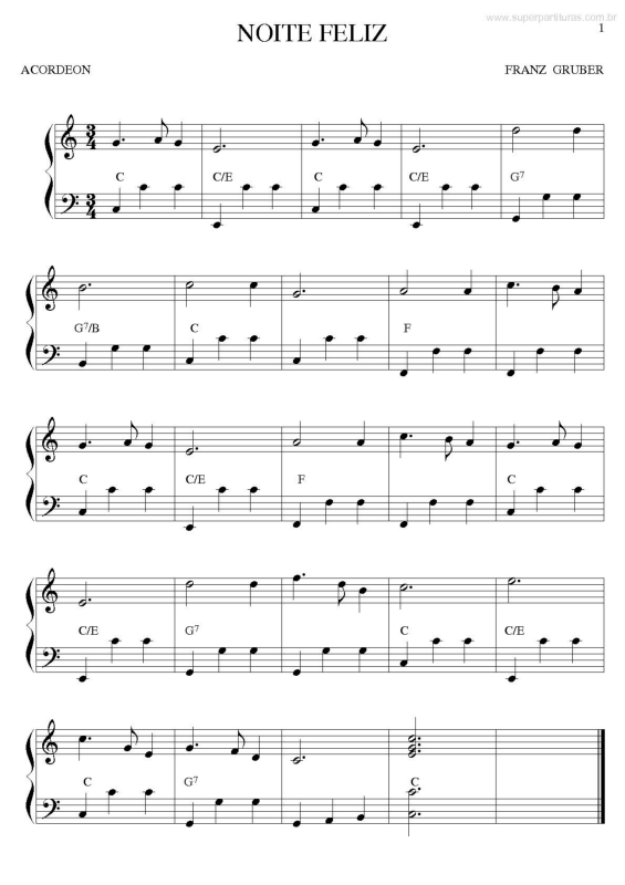 Partitura da música Noite Feliz v.5