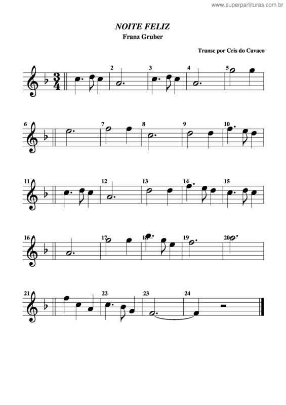 Partitura da música Noite Feliz v.6