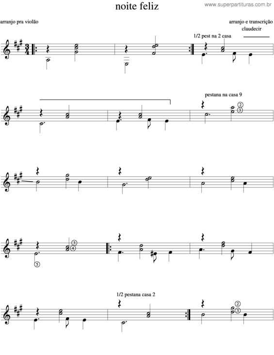 Partitura da música Noite Feliz v.7