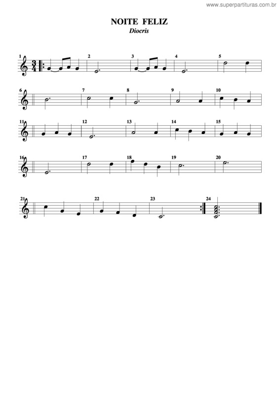 Partitura da música Noite Feliz v.8