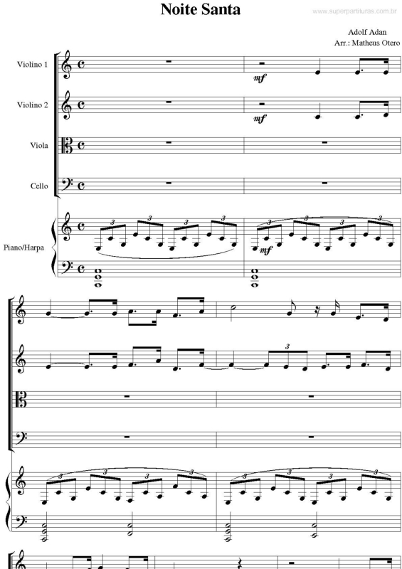 Partitura da música Noite Santa