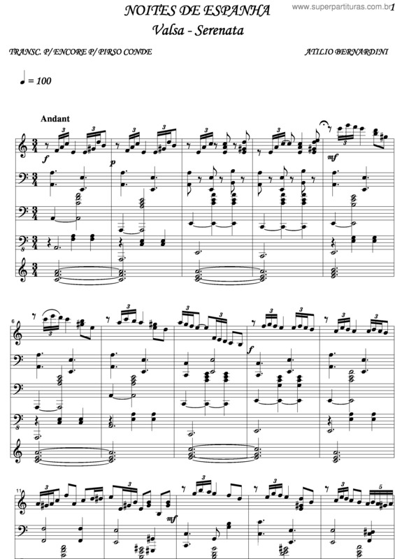 Partitura da música Noites De Espanha v.3