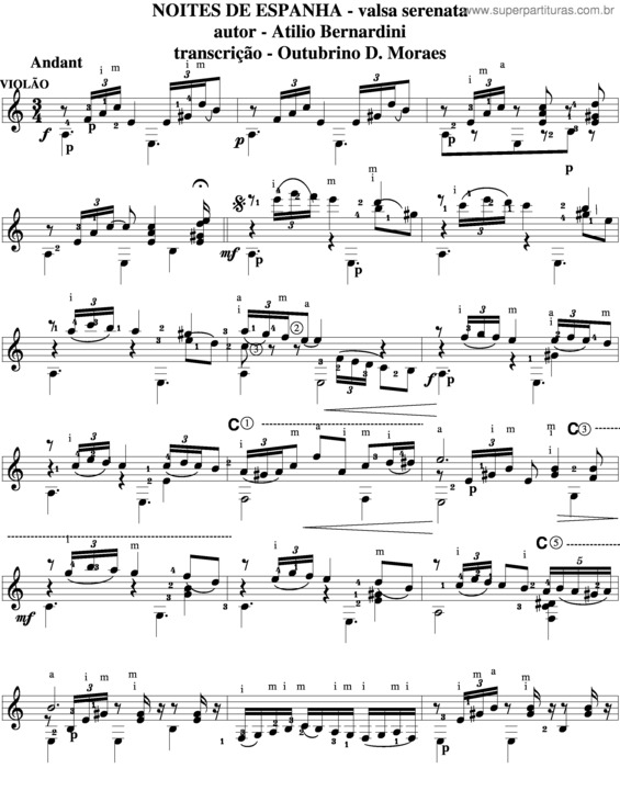 Partitura da música Noites De Espanha