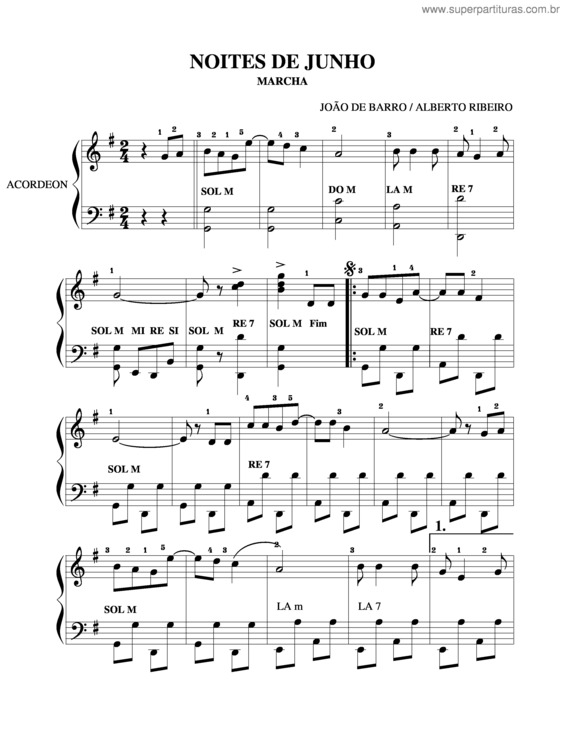 Partitura da música Noites De Junho v.2