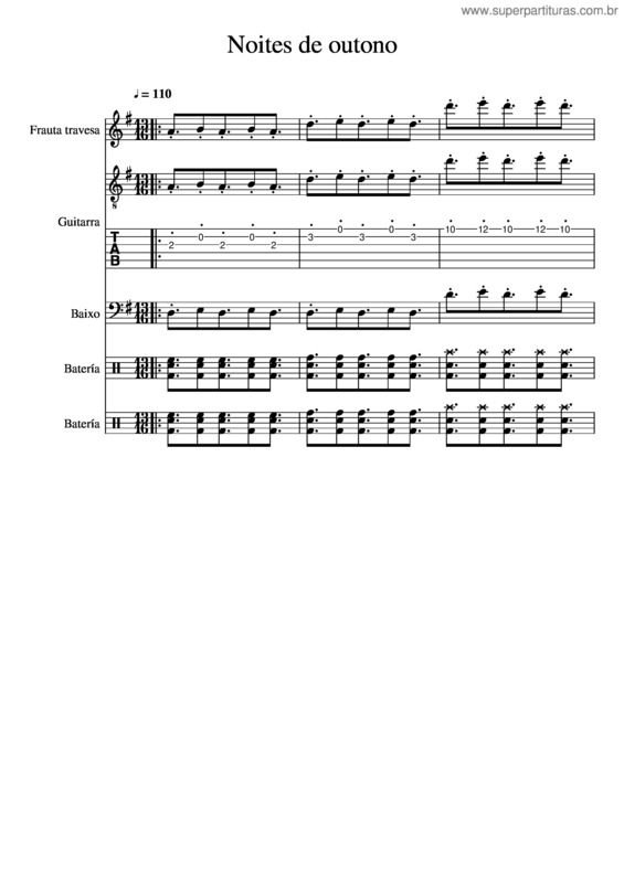 Partitura da música Noites De Outono