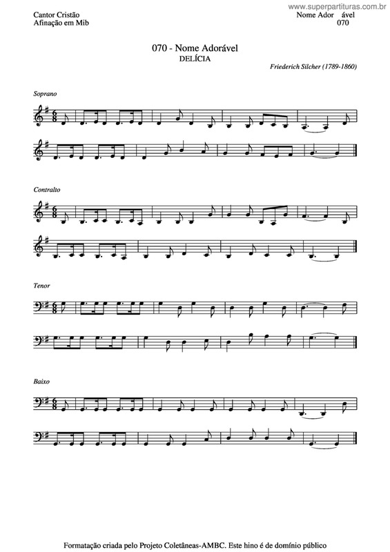 Partitura da música Nome Adorável v.4