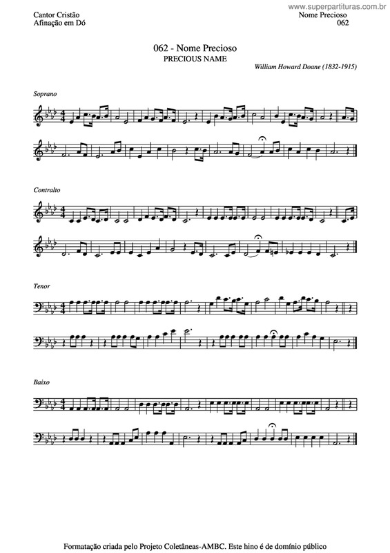 Partitura da música Nome Precioso v.3