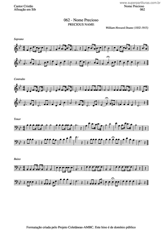 Partitura da música Nome Precioso v.5