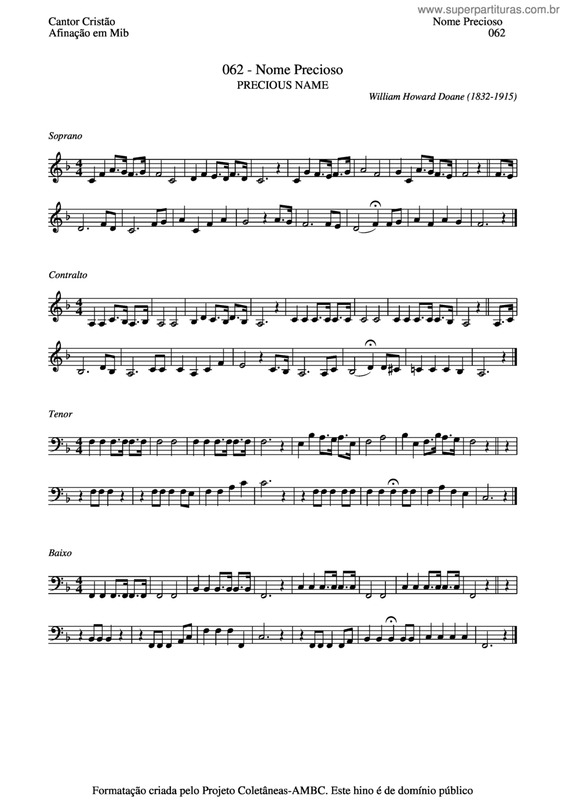 Partitura da música Nome Precioso v.6