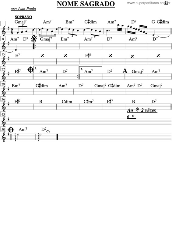 Partitura da música Nome Sagrado