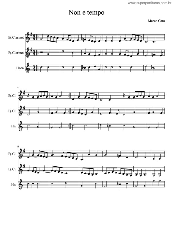 Partitura da música Non E Tempo