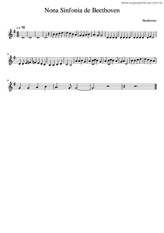 Partitura da música Nona Sinfonia De Beethoven – Violino Ii