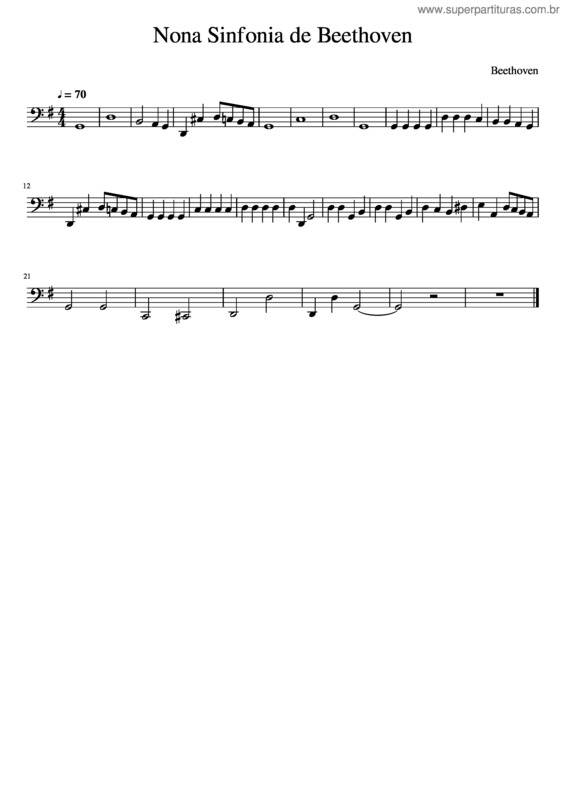 Partitura da música Nona Sinfonia De Beethoven – Violoncelo