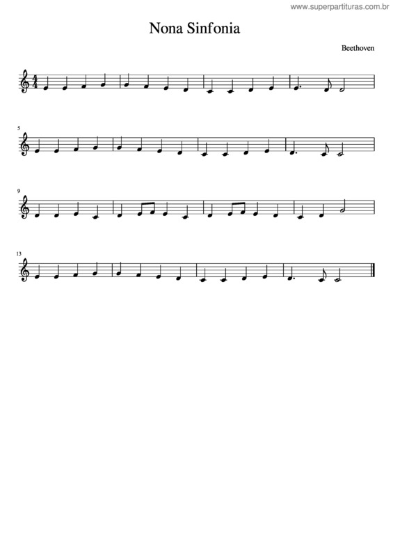 Partitura da música Nona Sinfonia v.4